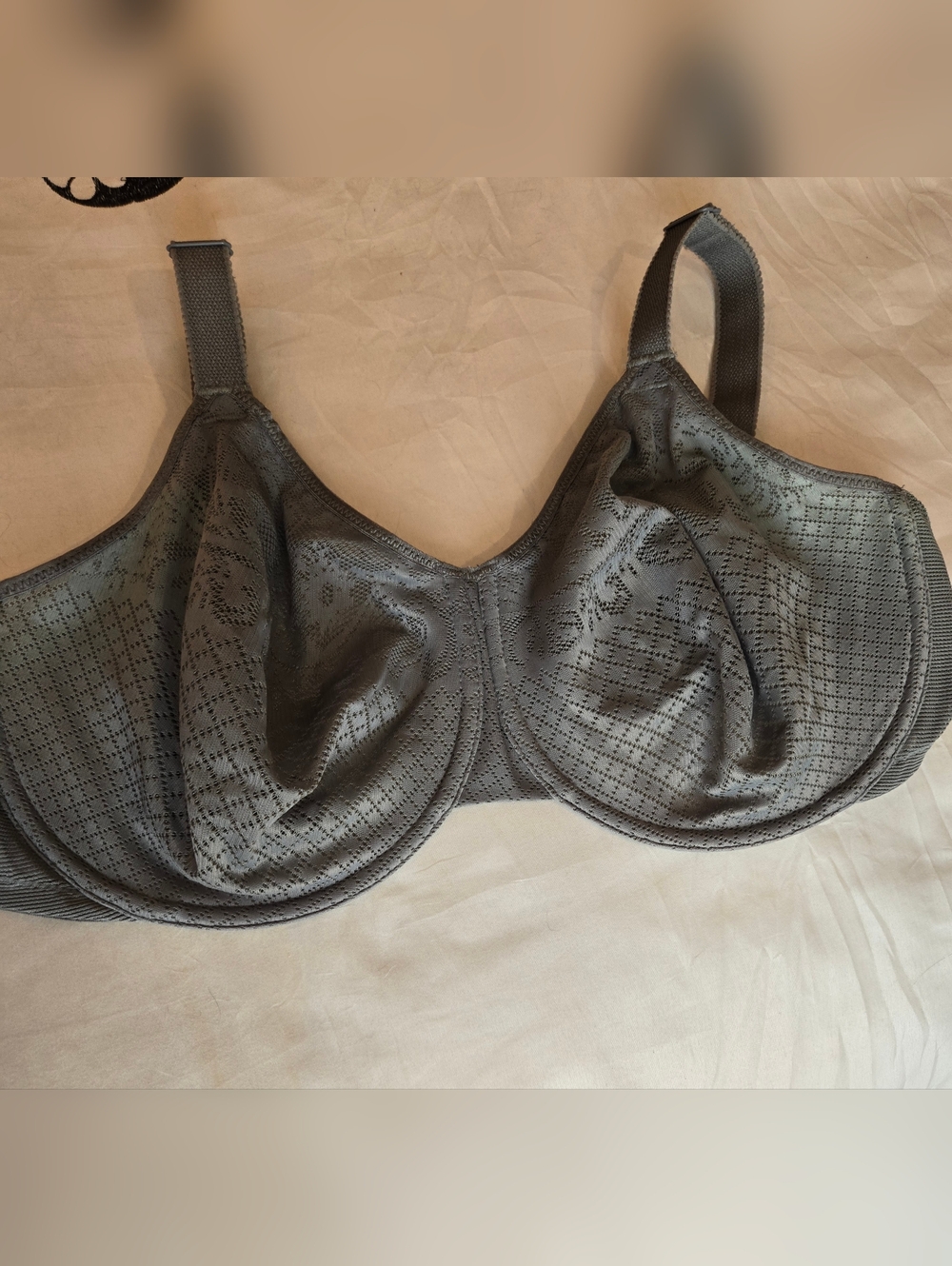 Wacoal Grayish Blue Lace-Overlay Full Coverage Minimizer Bra - Picture 4 of 5
